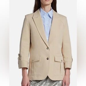 TWP Khaki Bell notched Lapel snap blazer size S